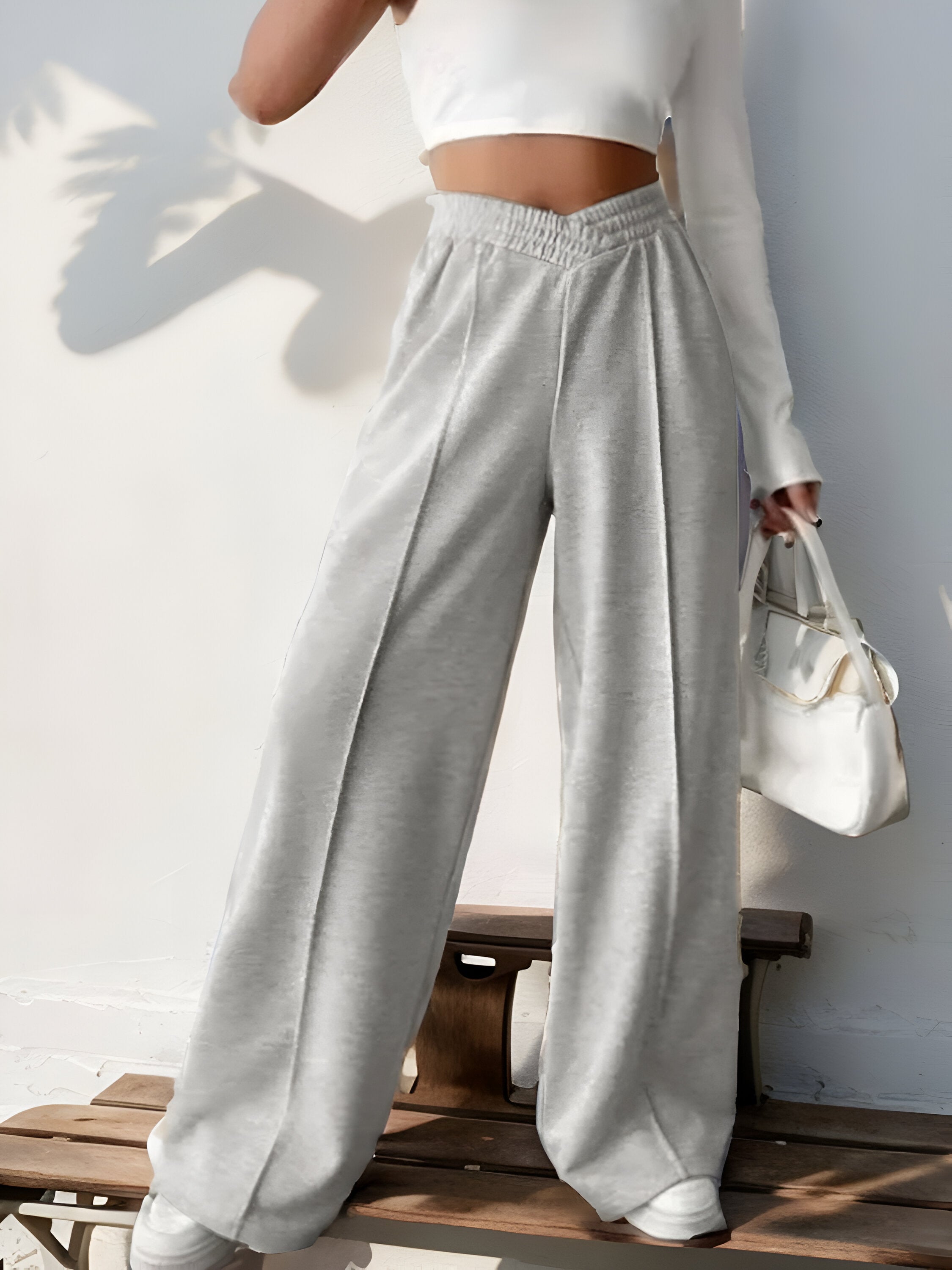 Perfee Breeze: Elastic Waist Wide Leg Pants