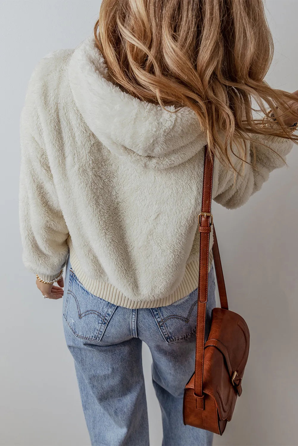 Cozy Fuzzy Dropped Shoulder Hoodie